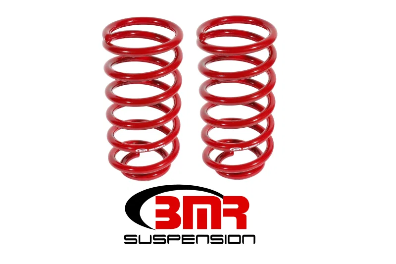 BMR Suspension SP029R, 79-04 Ford Mustang (Ex. 99-04 Mustang Cobras w/ IRS) 1in Drop Rear Lowering Springs - Red