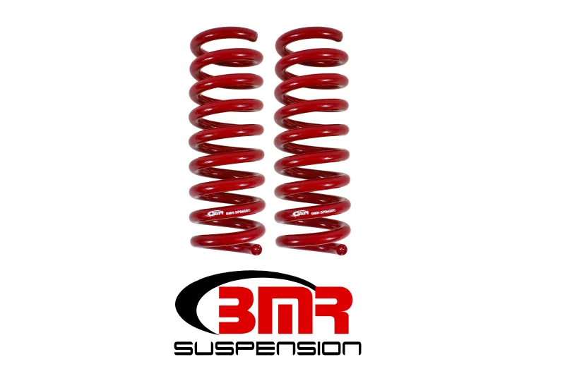 BMR Suspension SP043R, 16-17 6th Gen Camaro V8 Rear Performance Version Lowering Springs - Red