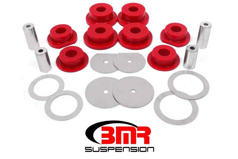 BMR Suspension SCB111, 08-18 Dodge Challenger Rear Cradle Bushing Kit Polyurethane - Red