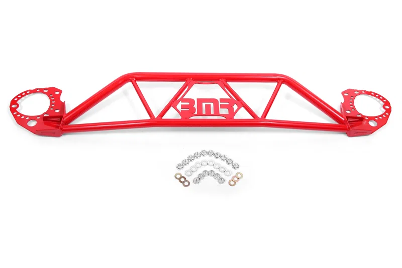 BMR Suspension STB760R, 15-20 Ford Mustang Front Twin Tube Design Strut Tower Brace - Red
