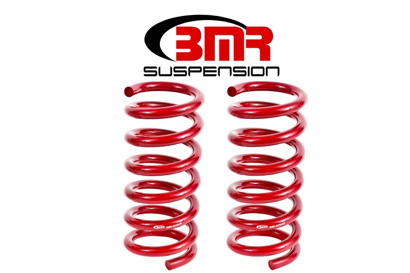 BMR Suspension SP082R, 15-17 S550 Mustang Rear Performance Version Lowering Springs - Red