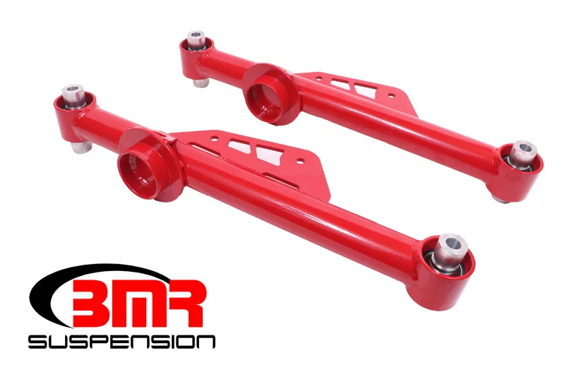 BMR Suspension TCA016R, 79-98 Fox Mustang Non-Adj. Lower Control Arms w/ Spherical Bearings - Red