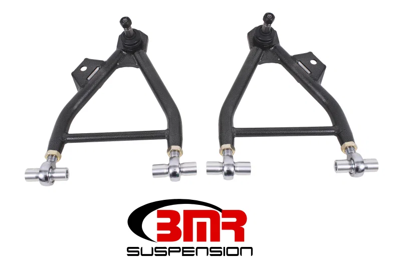 BMR Suspension AA045H, 94-04 Mustang Lower A-Arms (Coilover Only) w/ Adj. Rod End & Tall Ball Joint - Black Hammertone
