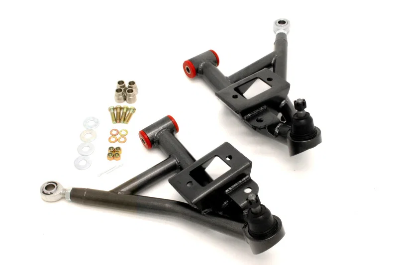 BMR Suspension AA002H, 93-02 F-Body Adj. Lower A-Arms Poly/Rod End Combo - Black Hammertone