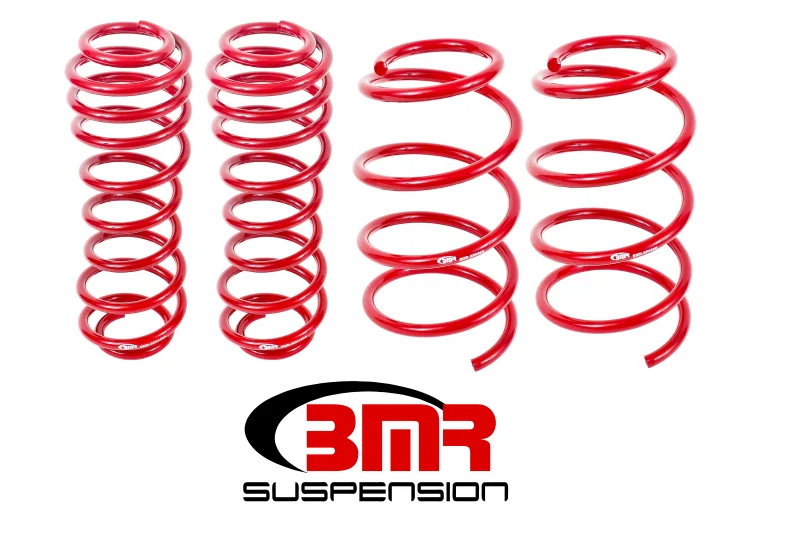 BMR Suspension SP068R, 05-14 S197 Mustang GT Drag Version Lowering Springs (Set Of 4) - Red