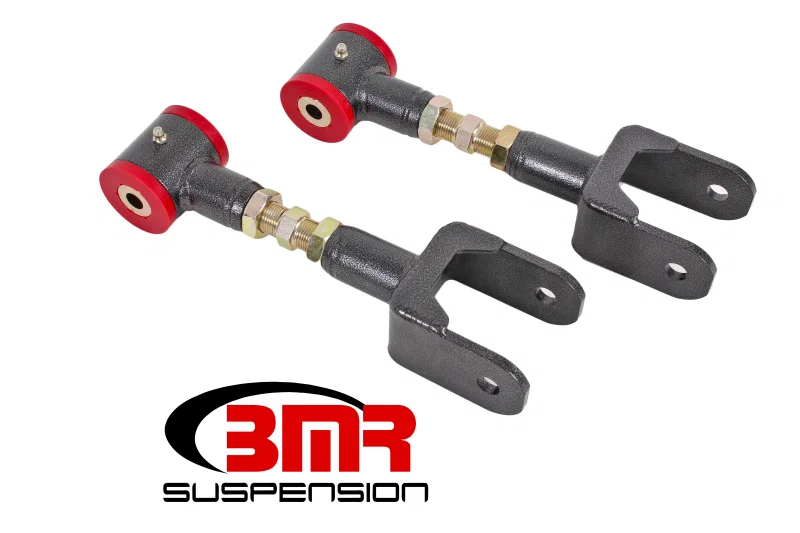 BMR Suspension UTCA040H, 79-04 Fox Mustang Upper Control Arms On-Car Adj. (Polyurethane) - Black Hammertone