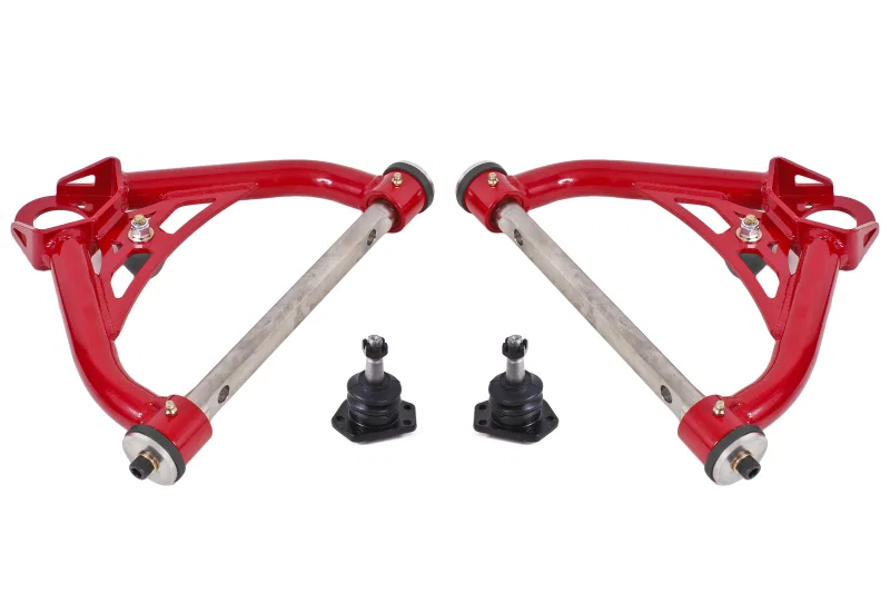 BMR Suspension AAU321R, 70-81 Chevrolet Camaro A-Arms Upper Non-Adjustable Delrin Std Ball Joint - Red