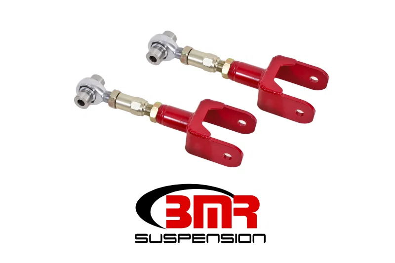 BMR Suspension UTCA041R, 79-04 Fox Mustang Upper Control Arms On-Car Adj. Rod Ends - Red