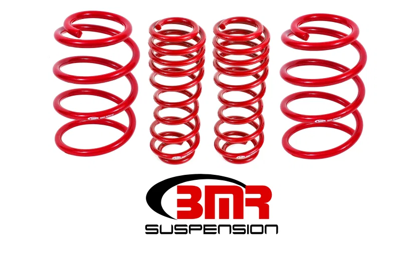 BMR Suspension SP070R, 07-14 Shelby GT500 Performance Version Lowering Springs (Set Of 4) - Red for Ford Mustang