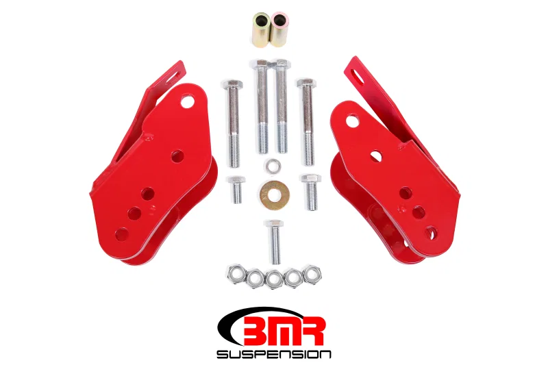 BMR Suspension CAB005R, 05-14 S197 Mustang Bolt-On Control Arm Relocation Brackets - Red