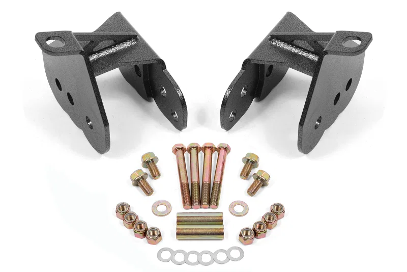 BMR Suspension CAB400H, 64-72 Chevy Chevelle Rear Control Arm Relocation Brackets - Black Hammertone