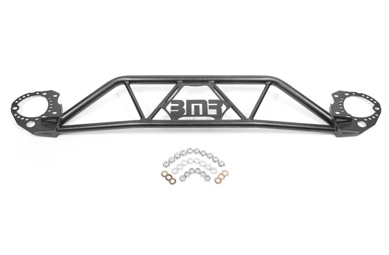 BMR Suspension STB760H, 15-20 Ford Mustang Front Twin Tube Design Strut Tower Brace - Black Hammertone