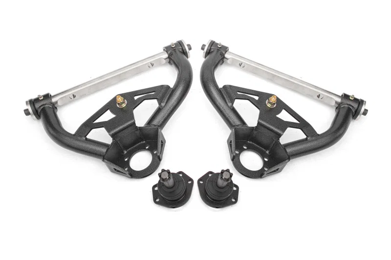 BMR Suspension AAU462H, 78-87 GM G-Body Non-Adjustable Upper A-Arms Delrin 0.5in Tall Ball Joint - Black Hammertone