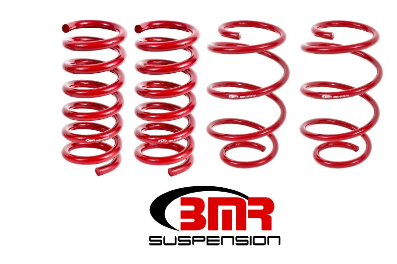 BMR Suspension SP080R, 15-17 S550 Mustang Performance Version Lowering Springs (Set Of 4) - Red
