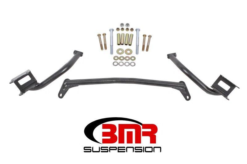 BMR Suspension TBR005H, 79-04 Fox Mustang Tubular Style Upper Torque Box Reinforcement Plates - Black Hammertone