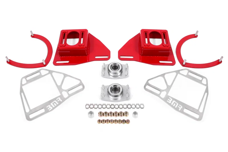 BMR Suspension WAK331R, 82-92 Chevy Camaro Caster/Camber Plates w/ Lockout Plates - Red