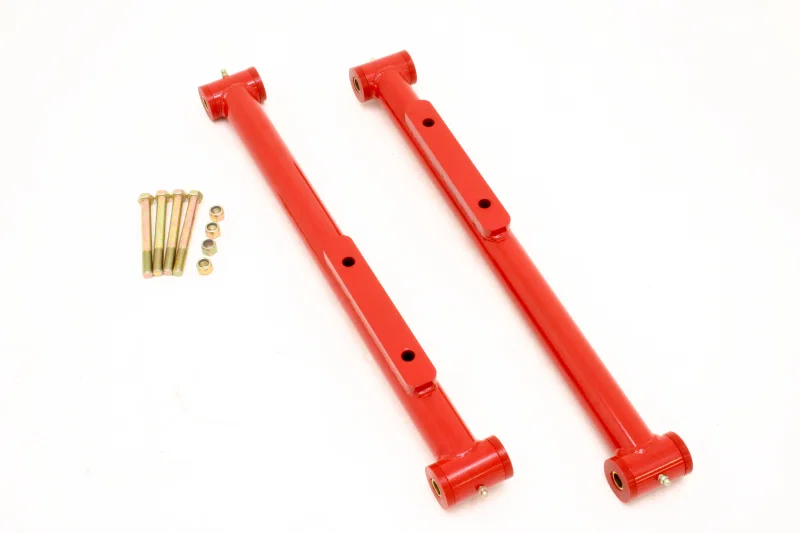 BMR Suspension TCA007R, 91-96 B-Body Non-Adj. Extended Length Lower Control Arms (Polyurethane) - Red