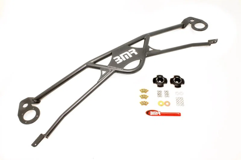 BMR Suspension STB016H, 2010 5th Gen Camaro Front 4-Point Strut Tower Brace - Black Hammertone