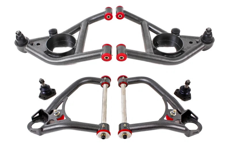 BMR Suspension AA029H, 67-69 1st Gen F-Body Upper And Lower A-Arm Kit - Black Hammertone