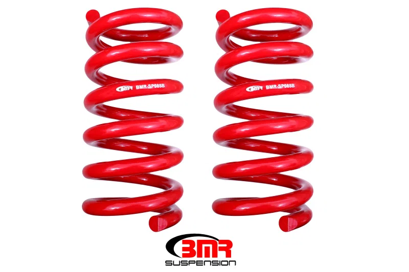 BMR Suspension SP085R, 15-17 S550 Mustang Rear Handling Version Lowering Springs - Red