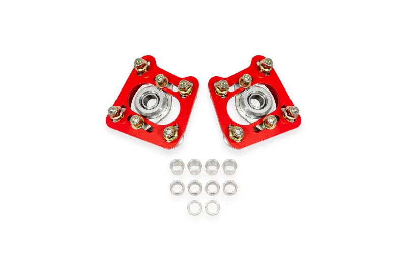 BMR Suspension WAK740R, 94-04 Ford Mustang Steel Caster Camber Plates - Red