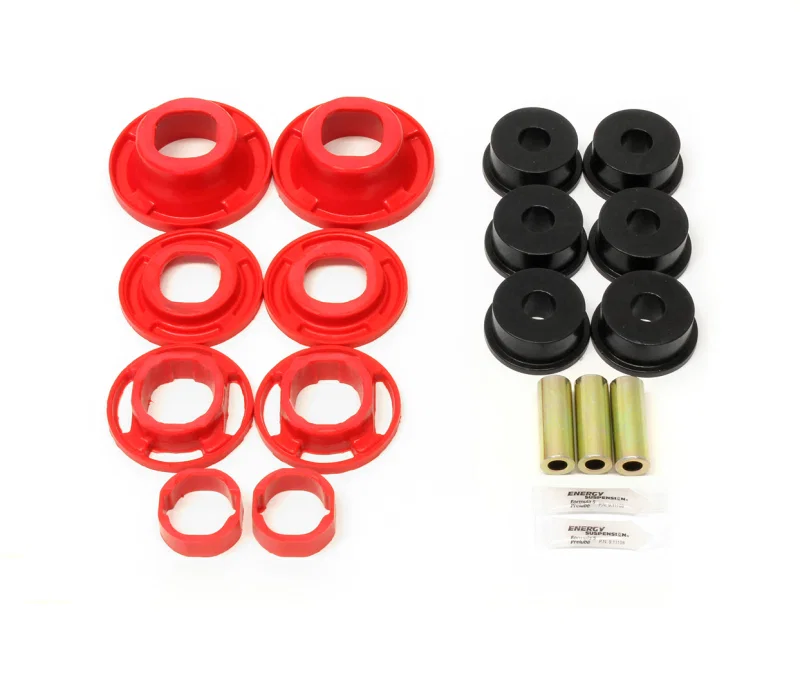 BMR Suspension BK041, 12-15 5th Gen Camaro Street Version Rear Cradle Bushing Kit (BK001 BK040) - Black/Red