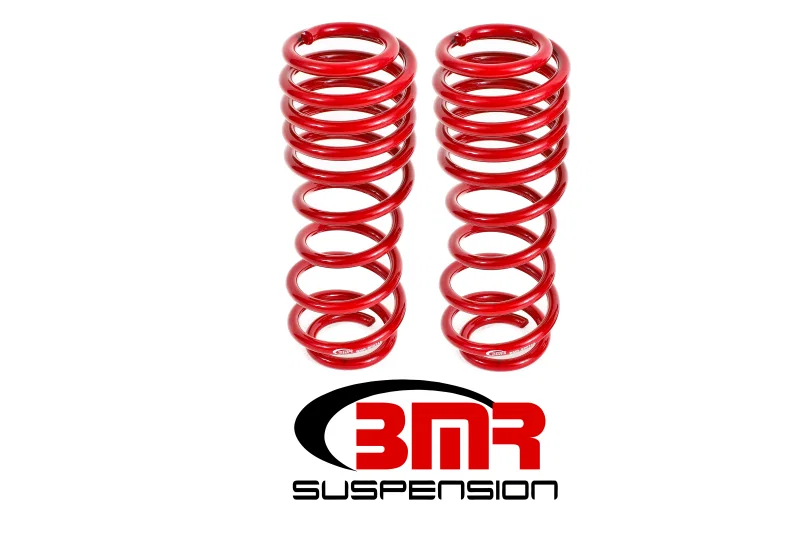 BMR Suspension SP074R, 07-14 Shelby GT500 Rear Handling Version Lowering Springs - Red for Ford Mustang