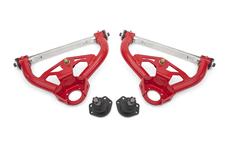 BMR Suspension AAU462R, 78-87 GM G-Body Non-Adjustable Upper A-Arms Delrin 0.5in Tall Ball Joint - Red