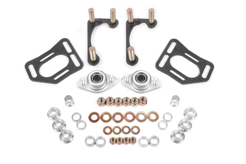 BMR Suspension WAK731H, 90-93 Fox Mustang Caster Camber Plates - Black Hammertone
