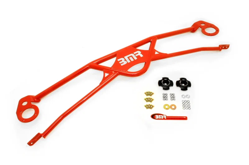 BMR Suspension STB016R, 2010 5th Gen Camaro Front 4-Point Strut Tower Brace - Red