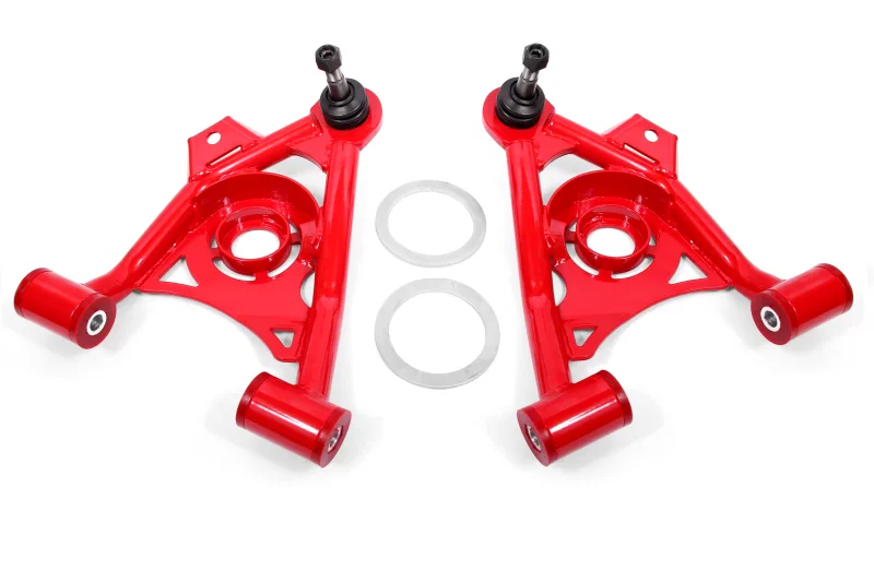BMR Suspension AA037R, 79-93 Mustang Fox Lower Control A-Arm Front w/ Spring Pocket/Tall Ball Joint - Red