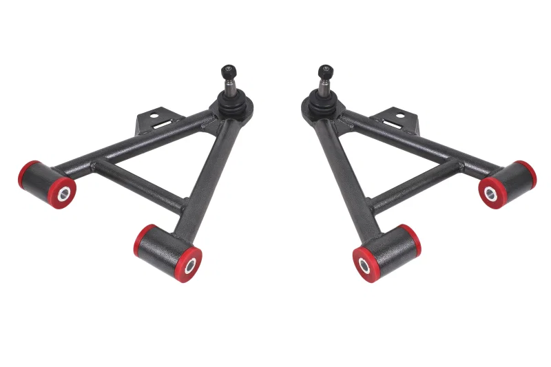 BMR Suspension AA038H, 79-93 Mustang Lower Non-Adj. A-Arms (Coilover Only) w/ Tall Ball Joint (Poly) - Black Hammertone