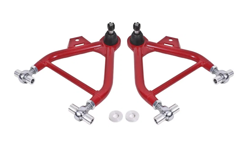 BMR Suspension AA036R, 79-93 Fox Mustang Lower A-Arms (Coilover Only) w/ Adj. Rod End and STD. Ball Joint - Red