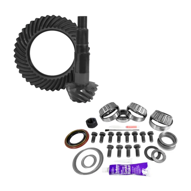 Yukon Gear & Axle ZGK2158, USA Standard Ring & Pinion Gear Set Dana 80 11.25in 3.73 Ratio w/ Install Kit 4.125in OD Head BRG
