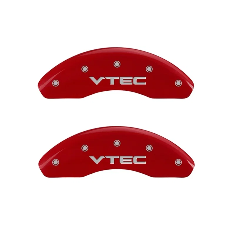 MGP 20143FVTCRD, Front set 2 Caliper Covers Engraved Front Vtec Red finish silver ch for Honda Civic