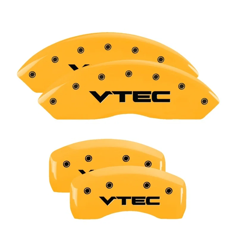 MGP 39001SVTCYL, 4 Caliper Covers Engraved Front & Rear Vtech Yellow finish black ch for Acura TL