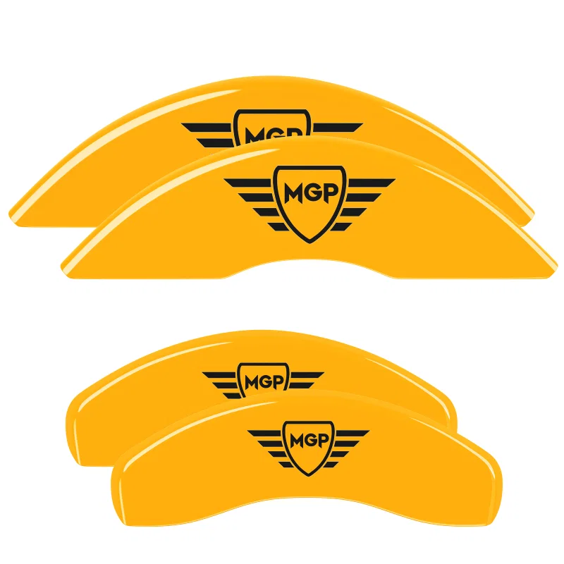 MGP 31003FMGPYL, Front set 2 Caliper Covers Engraved Front MGP Yellow finish black ch for Scion iQ