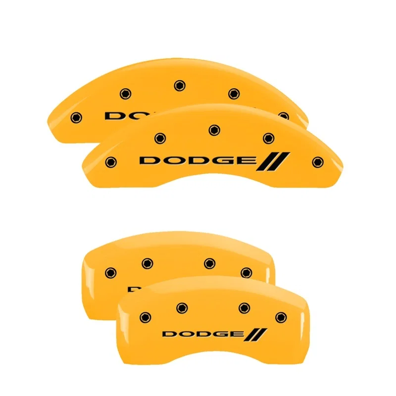 MGP 12135SDD3YL, 4 Caliper Covers Engraved F & R w/ Stripes/Dodge Yellow Finish Black Char 2001 Dodge Stratus