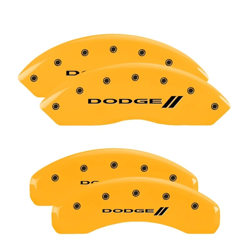 MGP 12059SDD3YL, 4 Caliper Covers Engraved F & R Stripes/Dodge Yellow Finish Black Char 2010 Dodge Nitro