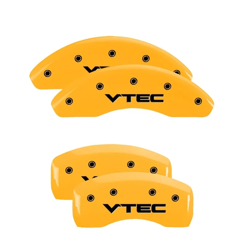 MGP 20204SVTCYL, 4 Caliper Covers Engraved Front & Rear Vtech Yellow Finish Black Char 2000 Honda Accord
