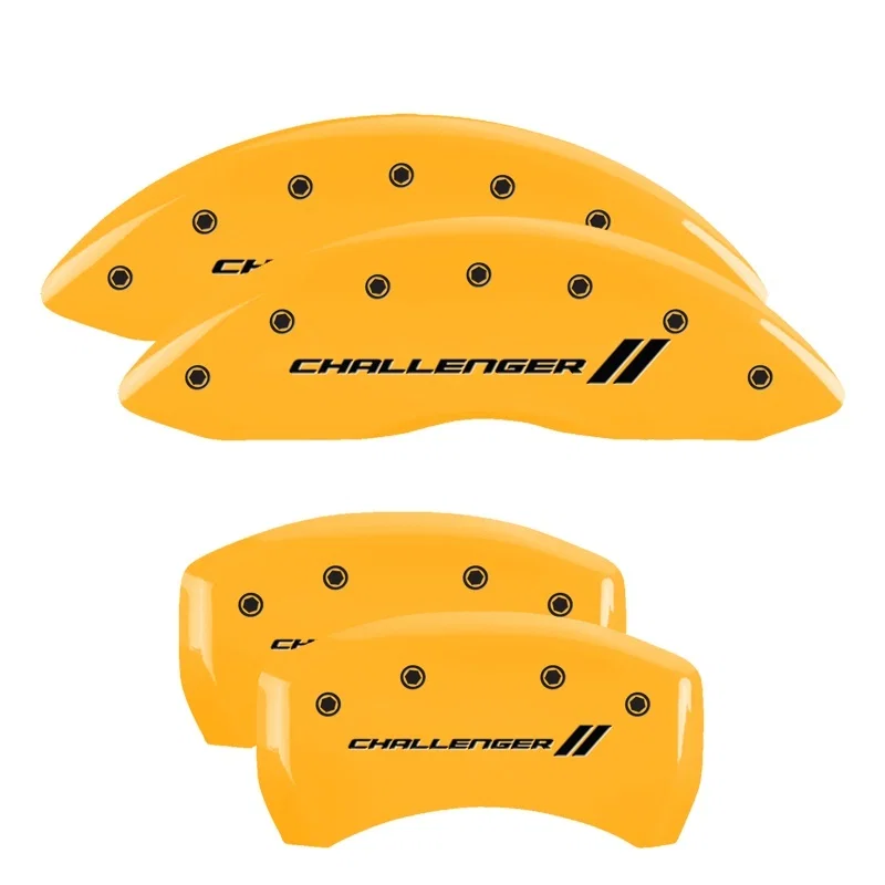 MGP 12001SCL1YL, 4 Caliper Covers Engraved F & R Stripes/Challenger Yellow Finish Black Char 2006 Dodge Charger