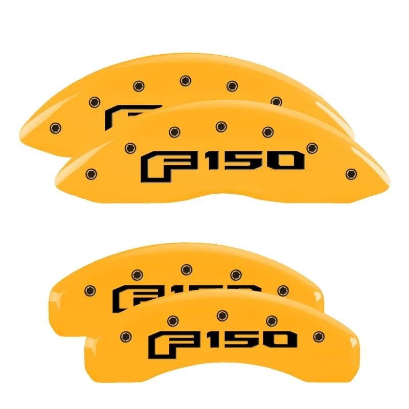 MGP 10239SF16YL, 4 Caliper Covers Engraved F & R Oval Logo/Ford Yellow Finish Black Char 2018 Ford Expedition