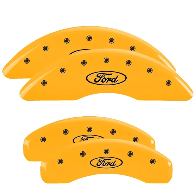 MGP 10023SFRDYL, 4 Caliper Covers Engraved F & R Oval Logo/Ford Yellow Finish Black Char 2007 Ford Expedition