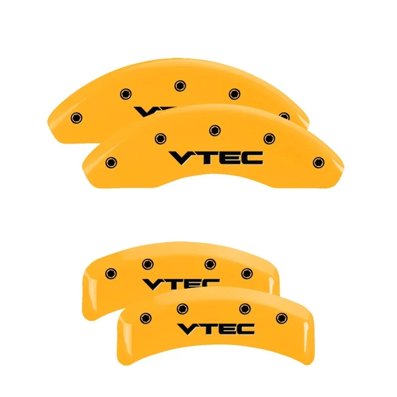 MGP 39002SVTCYL, 4 Caliper Covers Engraved Front & Rear Vtech Yellow Finish Black Char 2001 Acura TL