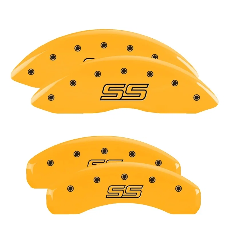 MGP 14030STSSYL, 4 Caliper Covers Engraved F & R Trailblazer SS Yellow Finish Black Char 2008 Chevy Trailblazer