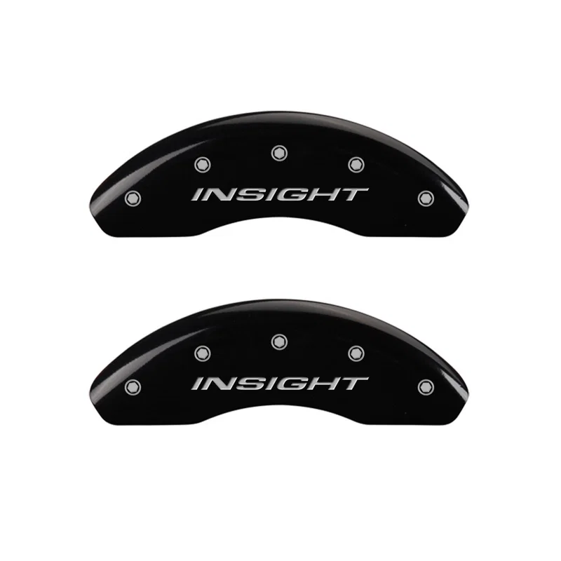 MGP 20003FINSBK, Front set 2 Caliper Covers Engraved Front Insight Black finish silver ch