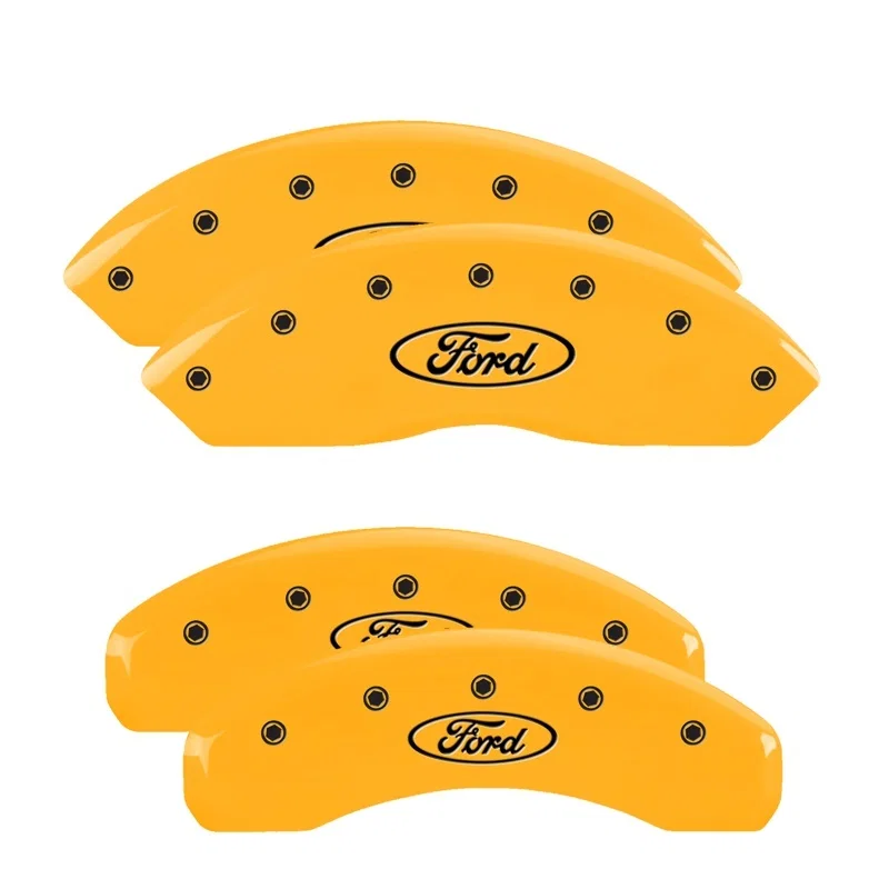 MGP 10024SFRDYL, 4 Caliper Covers Engraved F & R Oval Logo/Ford Yellow Finish Black Char 2000 Ford Expedition