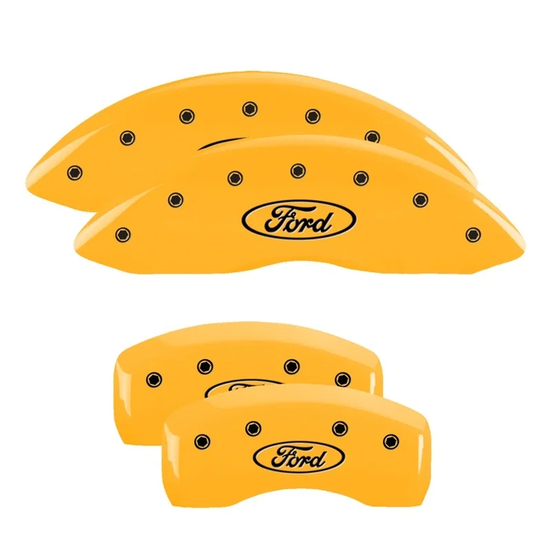 MGP 10005SFRDYL, 4 Caliper Covers Engraved F & R Oval Logo/Ford Yellow Finish Black Char 2002 Ford Crown Victoria