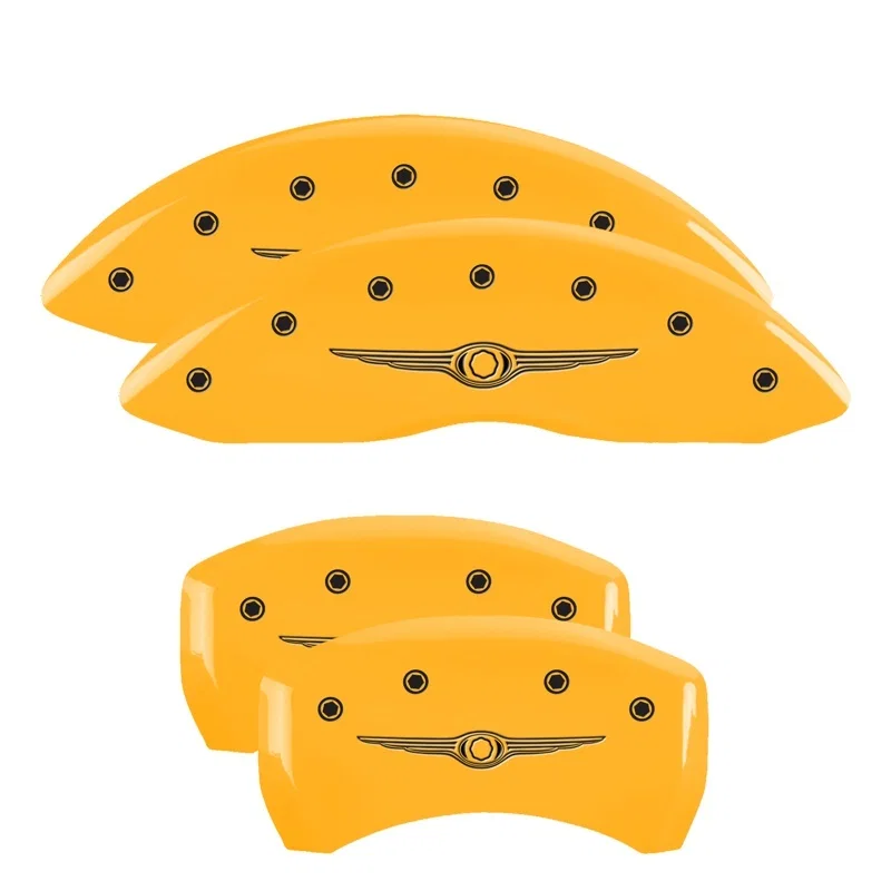 MGP 32005SCW1YL, 4 Caliper Covers Engraved F & R Style 1/Chrysler Wing Yellow Finish Black Char 2005 Chrysler 300