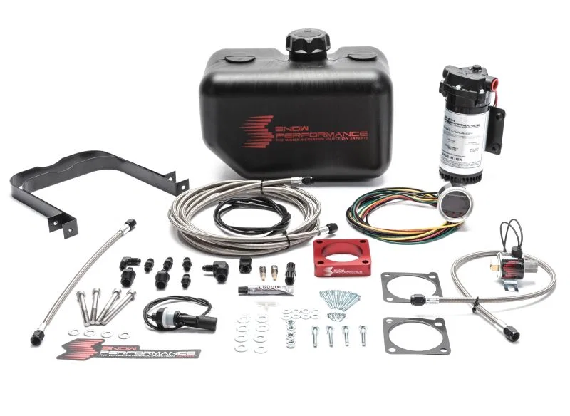 Snow Performance SNO-2120-BRD, 08-15 Evo Stg 2 Boost Cooler Water Injection Kit w/SS Braid Line & 4AN Fittings for Mitsubishi Lancer